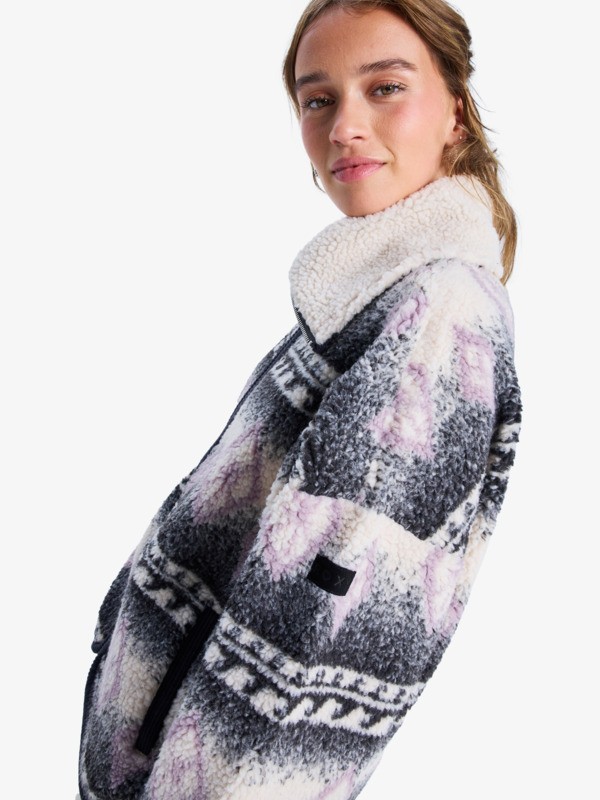 6 Feels Like Winter - Oversize Sherpa-Jacke für Frauen Braun ERJJK03676 Roxy