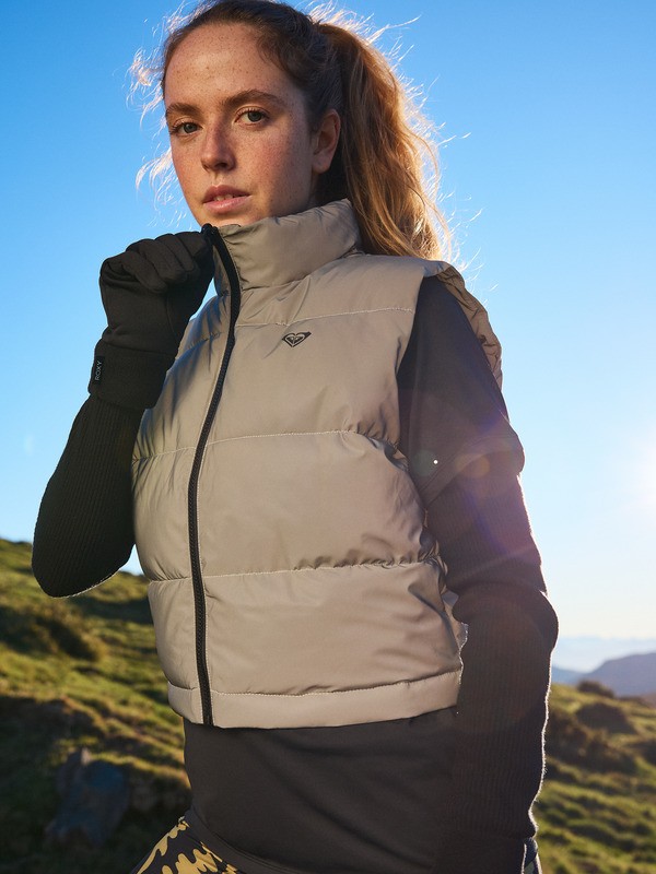 0 Move Free Puffy - Technical Puffy Vest for Women Gray ERJJK03683 Roxy