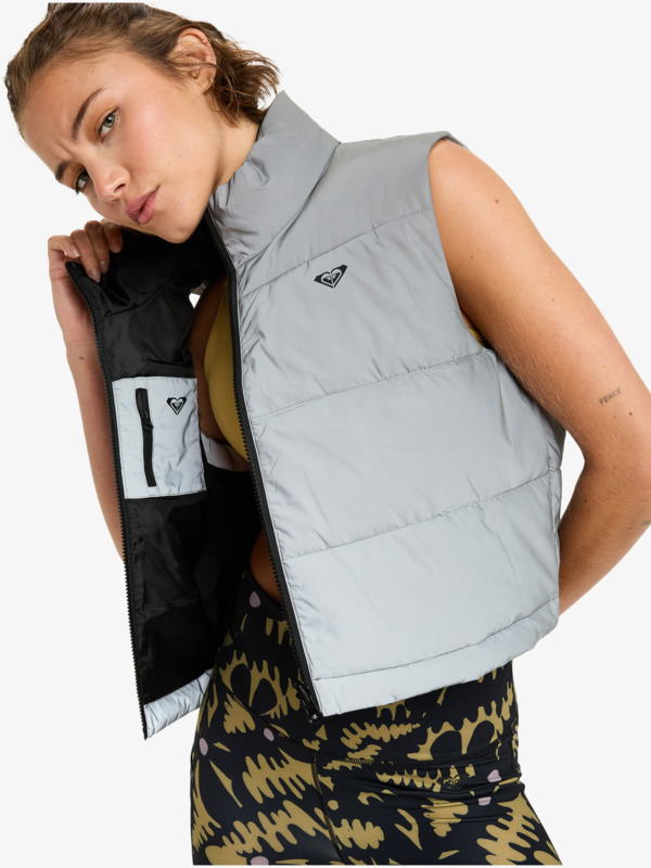5 Move Free Puffy - Technical Puffy Vest for Women Grey ERJJK03683 Roxy