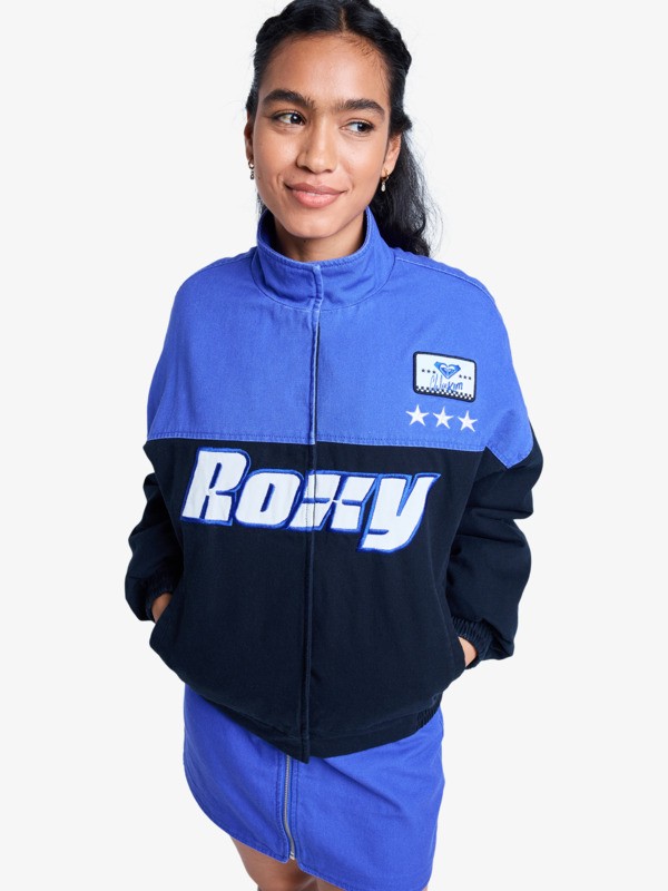 4 Chloe Kim Moto - Bomberjack in motorstijl met relaxed fit voor Dames Black ERJJK03688 Roxy