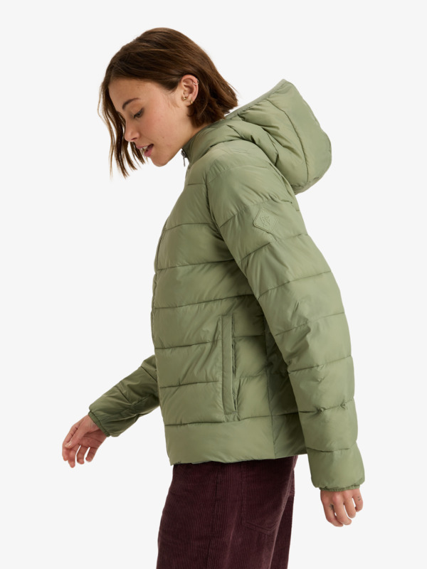 1 Wind Bliss Hooded - Lightweight Packable Padded Jacket for Women Green ERJJK03691 Roxy