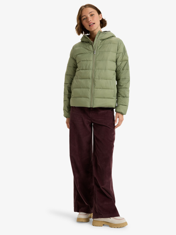 2 Wind Bliss Hooded - Lightweight Packable Padded Jacket for Women Green ERJJK03691 Roxy