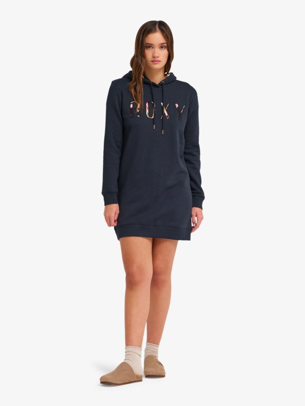 2 Be Rider - Long Sleeve Hoodie Dress for Women Black ERJKD03343 Roxy