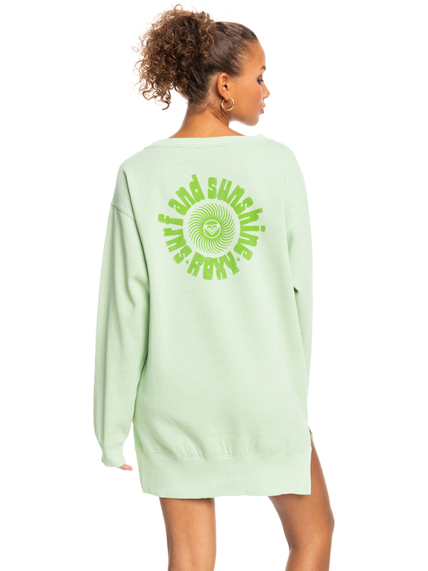6 Meeting Up - Robe sweat oversize pour Femme Vert ERJKD03406 Roxy