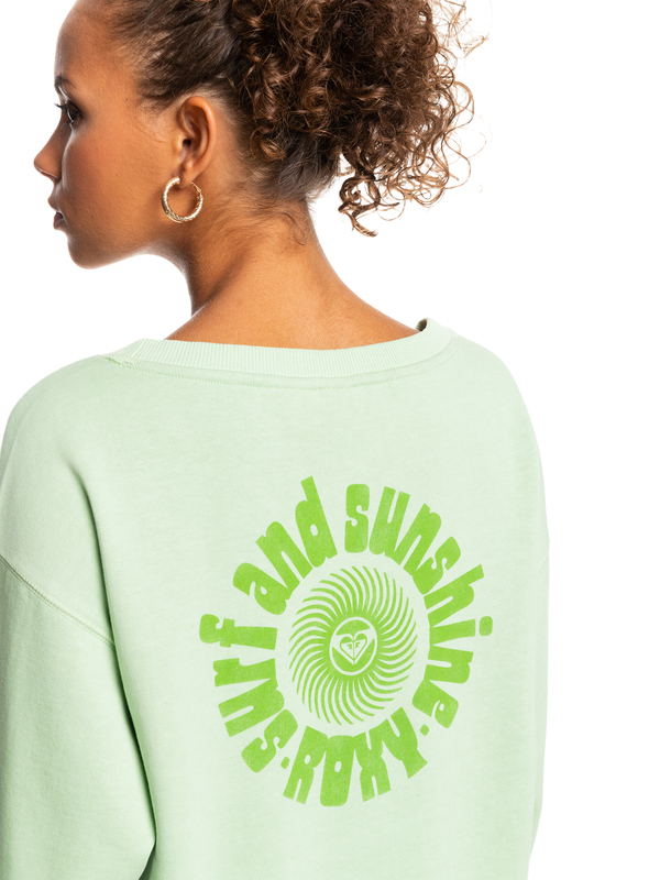 3 Meeting Up - Robe sweat oversize pour Femme Vert ERJKD03406 Roxy