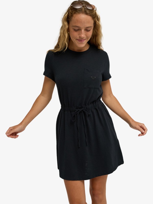 4 Sunny Expedition Solid - T-Shirt-Kleid für Frauen Schwarz ERJKD03546 Roxy