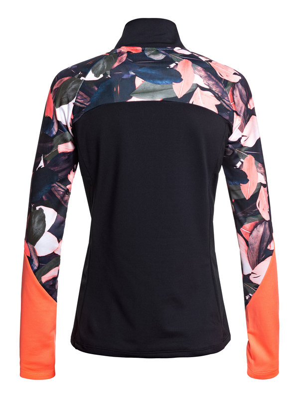 6 Lead By The Slopes - Haut technique col montant à manches longues et demi-zip pour Femme  ERJKT03585 Roxy
