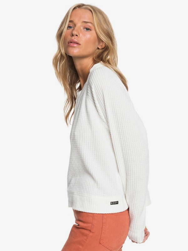 Waffle sweatshirt womens sale