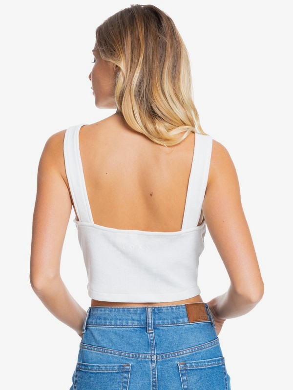 3 Spring Getaway - Rib Knit Vest Top for Women White ERJKT03764 Roxy