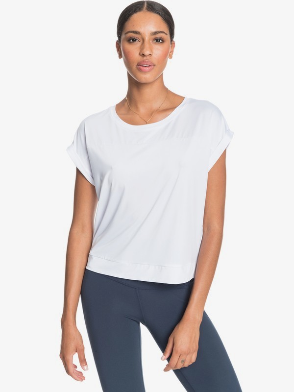 0 Lets Shake Hands - Technical Sports T-Shirt for Women White ERJKT03784 Roxy