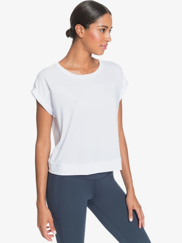 1 Lets Shake Hands - Technical Sports T-Shirt for Women White ERJKT03784 Roxy