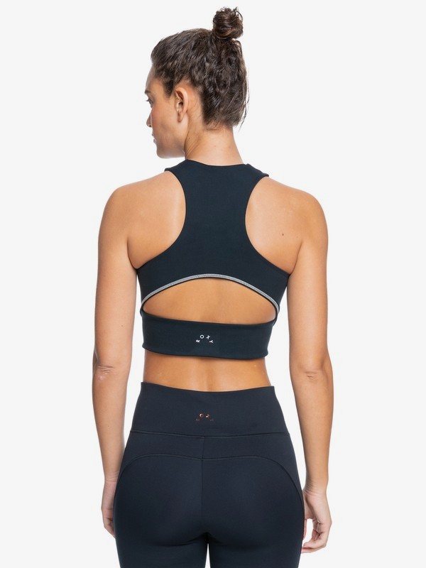 6 Golden Hours - Brassière de sport maintien moyen pour Femme Noir ERJKT03807 Roxy