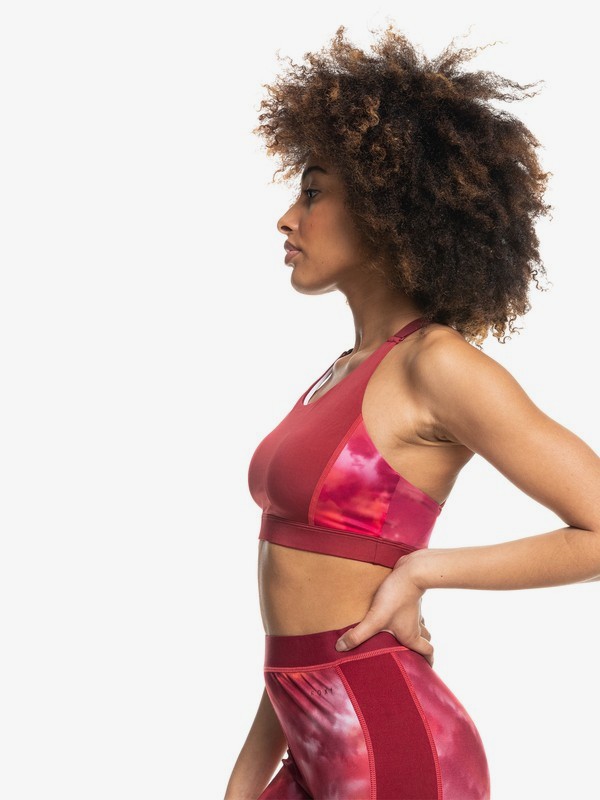 2 Mermaid Squad - Sport-BH mit hoher Unterstützung für Frauen Rot ERJKT03808 Roxy