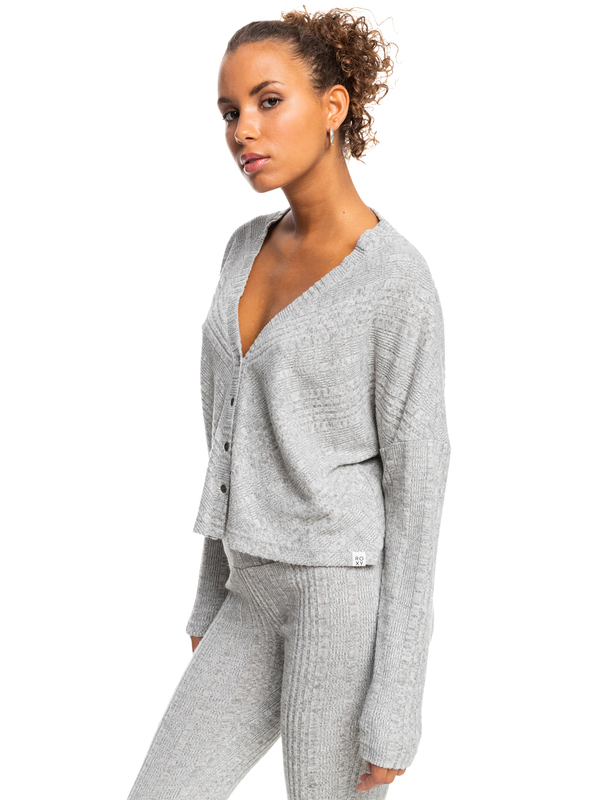 1 Lazy Day - Jersey Abierto con Botones para Mujer Gris ERJKT03907 Roxy