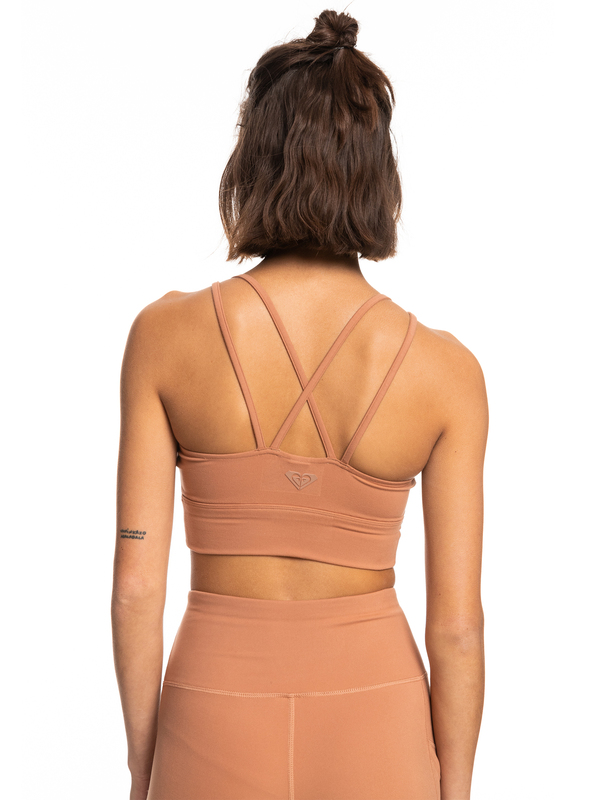 3 Heart Into It Elongated - Brassière de sport pour Femme Marron ERJKT03976 Roxy