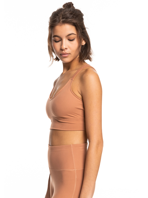 1 Heart Into It Elongated - Brassière de sport pour Femme Marron ERJKT03976 Roxy