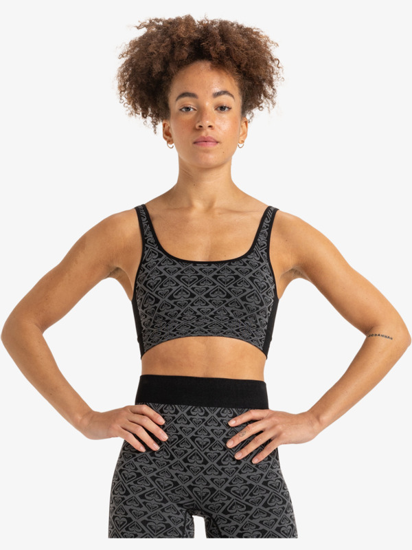 6 Chill Out Seamless - Low Support Sports Bra for Women Black ERJKT04107 Roxy