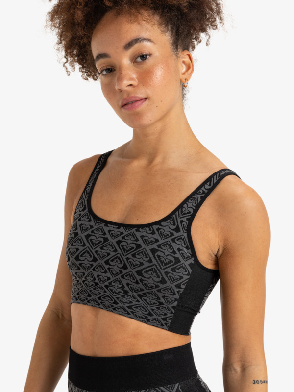 7 Chill Out Seamless - Brassière de sport à maintien léger pour Femme Noir ERJKT04107 Roxy