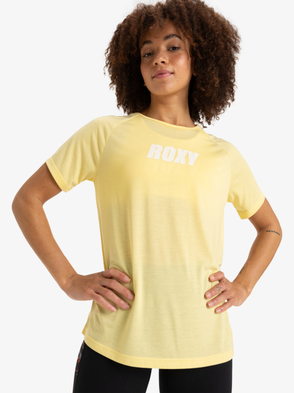 0 Everyday Flow - T-shirt technique pour Femme Jaune ERJKT04168 Roxy