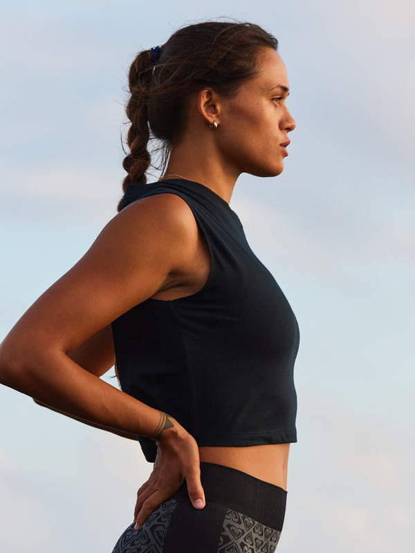 1 Essential Energy - Sport-Tanktop mit Boxy Fit für Frauen Schwarz ERJKT04176 Roxy