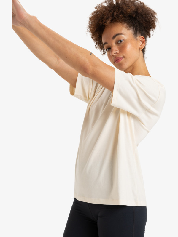 1 Essential Energy - T-shirt de desporto de mangas curtas para Mulher Beige ERJKT04179 Roxy