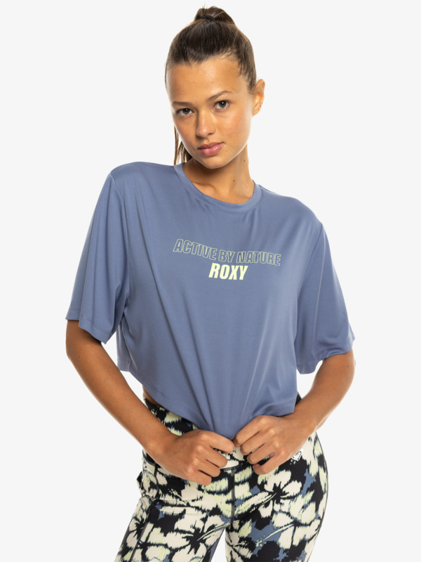 0 Beach Bound - Short Sleeves Cropped T-shirt for Women Blue ERJKT04182 Roxy