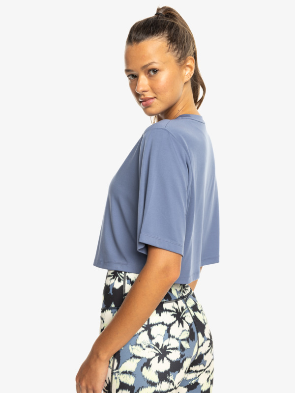 1 Beach Bound - Crop top à manches courtes pour Femme Bleu ERJKT04182 Roxy