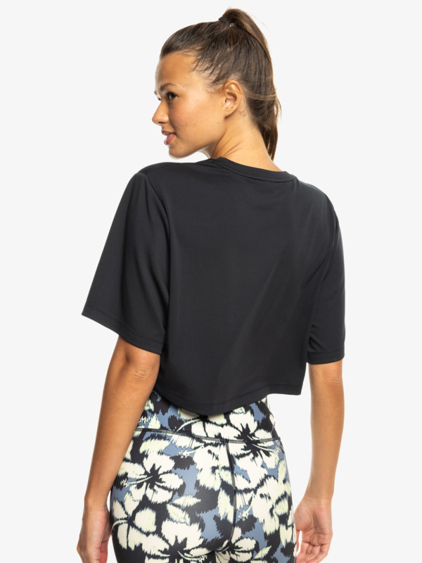 10 Beach Bound - Crop top à manches courtes pour Femme Noir ERJKT04182 Roxy