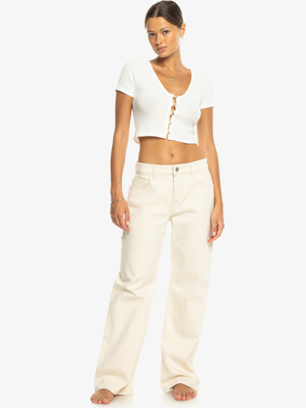 2 Born With It - Crop Top für Frauen Weiss ERJKT04196 Roxy