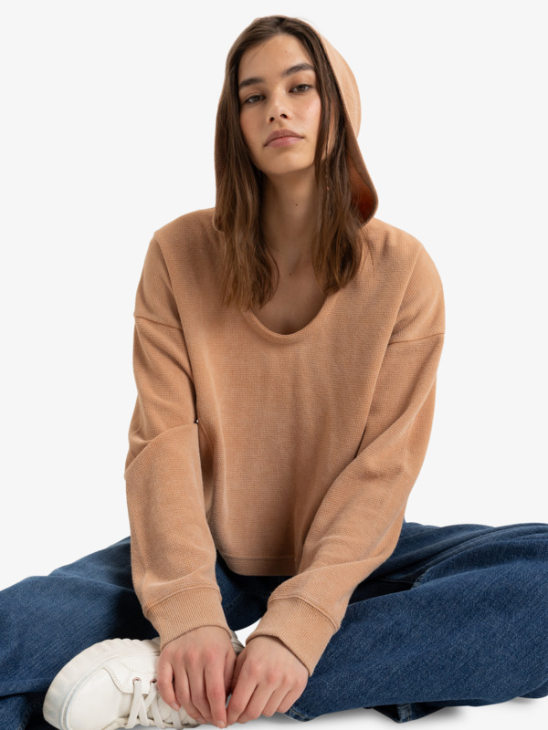 2 Notice Me - Hooded Top for Women Brown ERJKT04201 Roxy