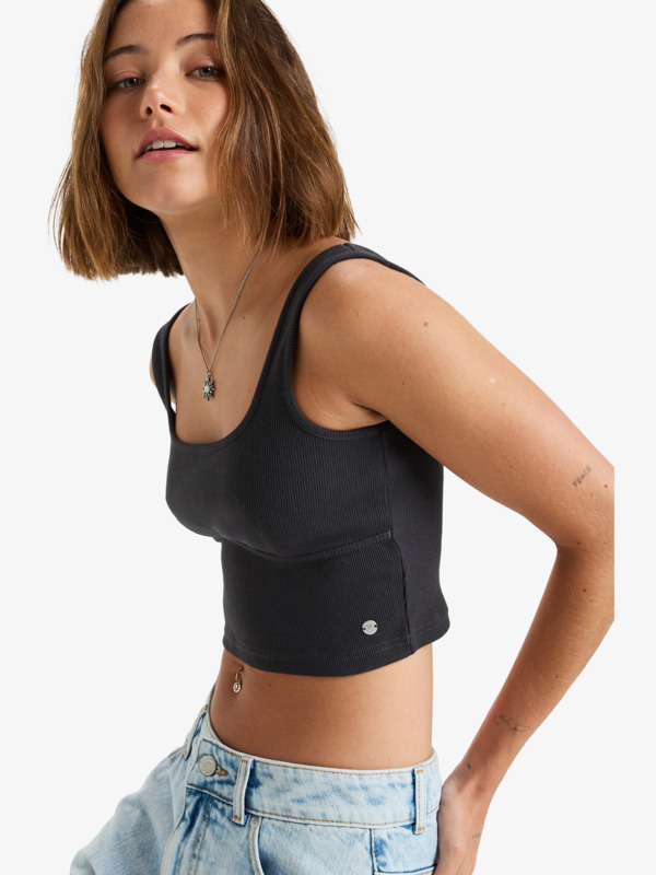 1 Pretty Please - Tanktop mit Cropped Fit für Frauen Schwarz ERJKT04212 Roxy