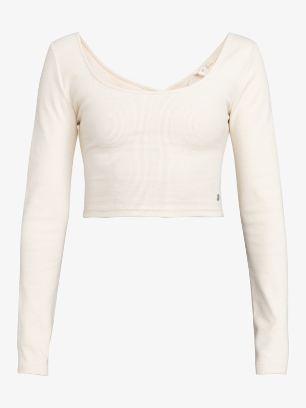 9 Good Keepsake - Top accorciato a maniche lunghe da Donna Beige ERJKT04213 Roxy