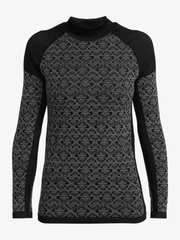 7 Chill Out Seamless Heart - Top con cuello semi-alto para Mujer Negro ERJKT04260 Roxy