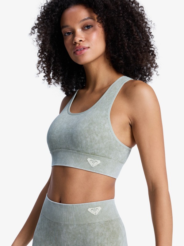 1 Chillout Seamless Washed - Brassi&egrave;re de sport pour Femme Vert ERJKT04273 Roxy