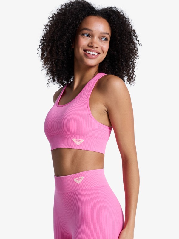 1 Chillout Seamless Washed - Soutien de desporto para Mulher Pink ERJKT04273 Roxy