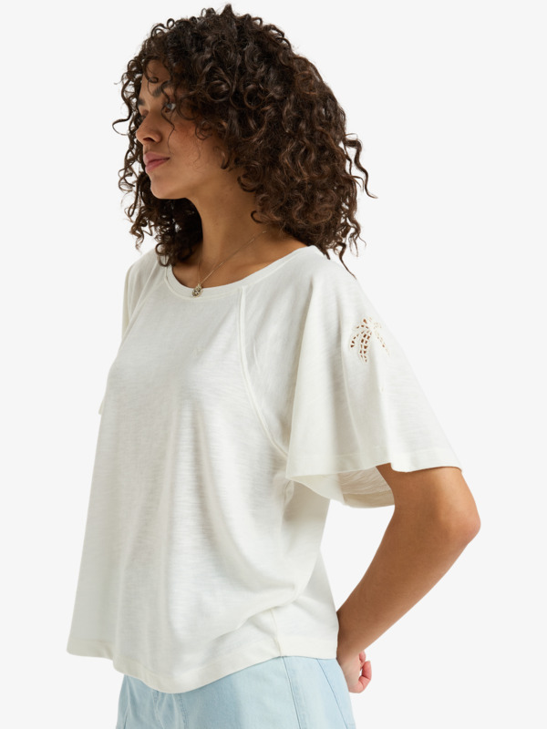 1 Time For Palm Tree - Short Sleeves T-Shirt for Women White ERJKT04275 Roxy