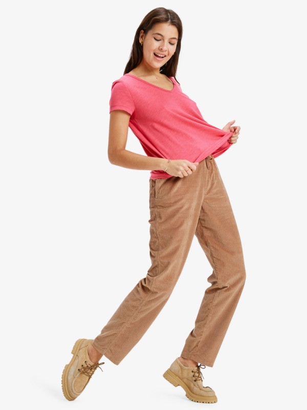 4 Is Flowing Top V - T-Shirt mit V-Ausschnitt für Frauen Rosa ERJKT04306 Roxy