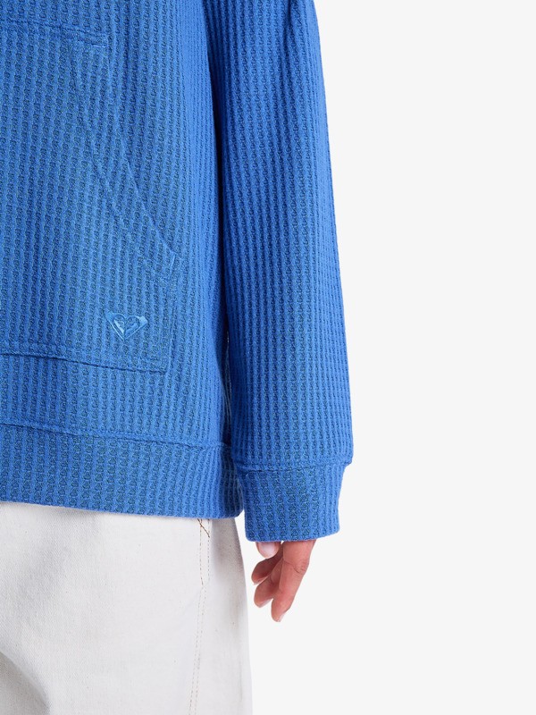 3 Ocean Drive - Oversized Knit Hoodie for Women Blue ERJKT04323 Roxy