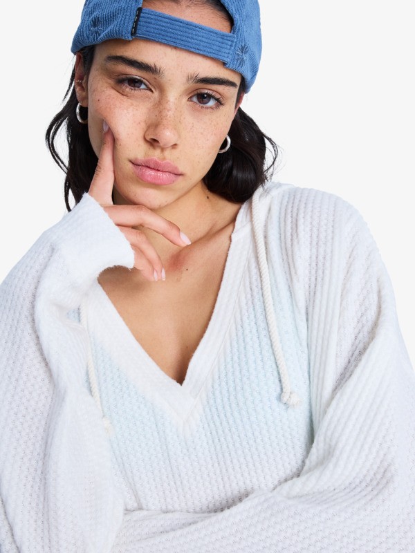 2 Ocean Drive - Camisola com capuz de estilo de praia de malha oversized para mulher Branco ERJKT04323 Roxy