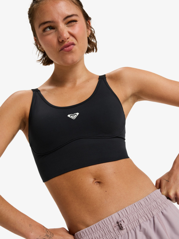 9 Heart Into It Attitude - Sport Bra for Women Black ERJKT04326 Roxy