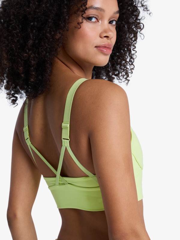 5 Heart Into It Attitude - Reggiseno sportivo da Donna Green ERJKT04326 Roxy