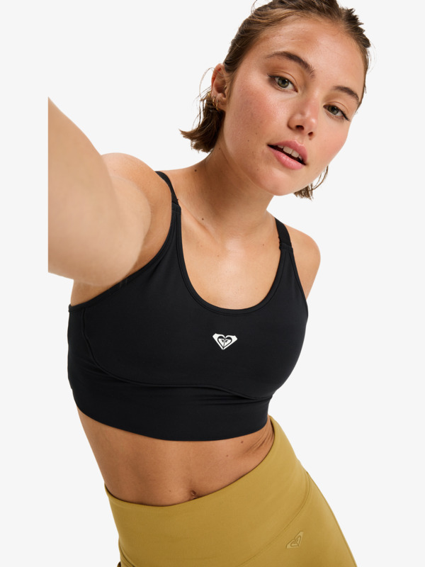 4 Heart Into It Attitude - Sport Bra for Women Black ERJKT04326 Roxy