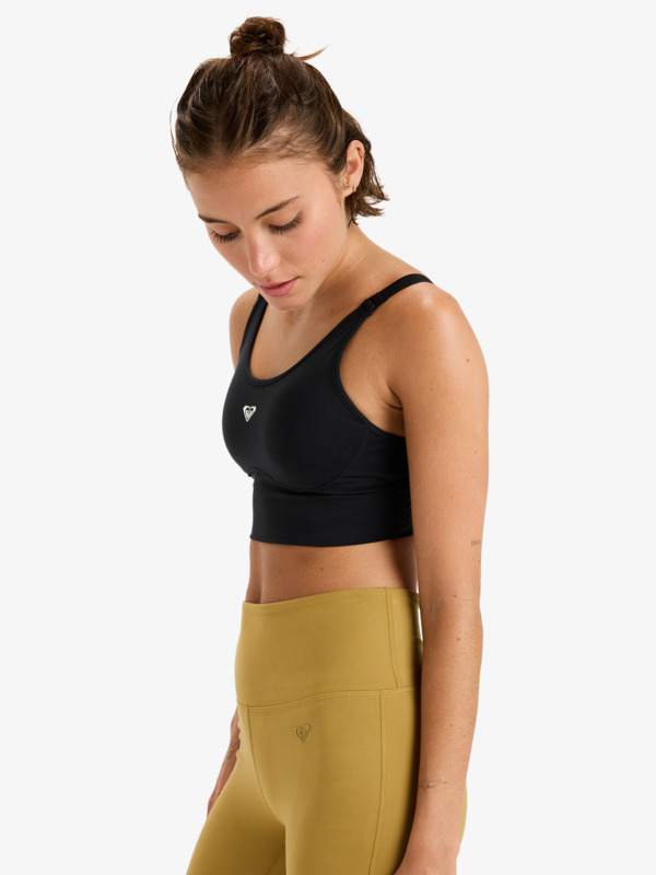 1 Heart Into It Attitude - Sport Bra for Women Black ERJKT04326 Roxy