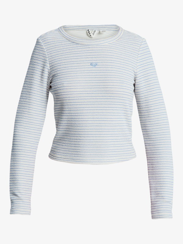 6 Spellbound Stripes - Long Sleeve Extra Textured Rib Top for Women White ERJKT04332 Roxy