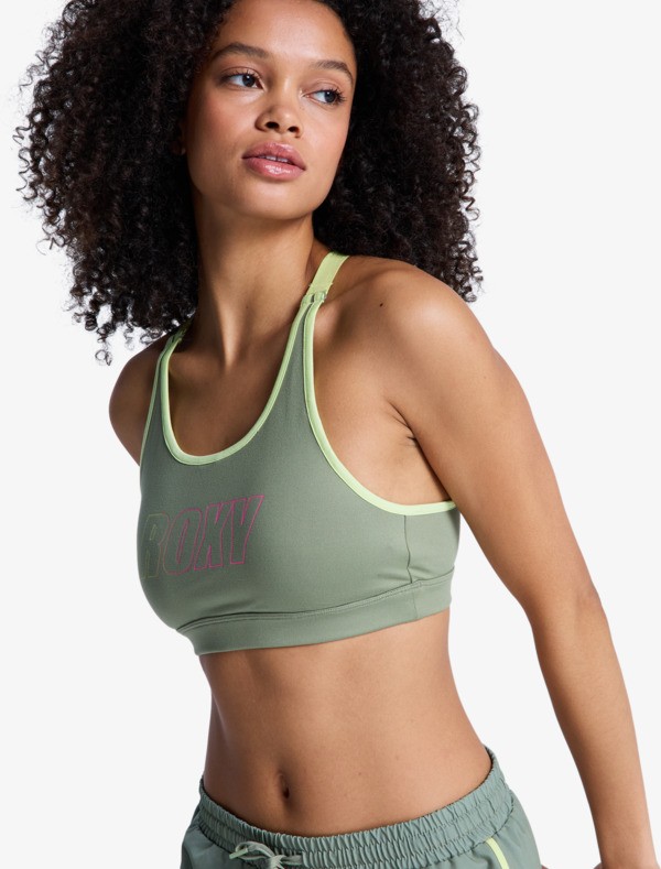 1 Everyday Flow - Sport-BH f&uuml;r Frauen Gr&uuml;n ERJKT04337 Roxy
