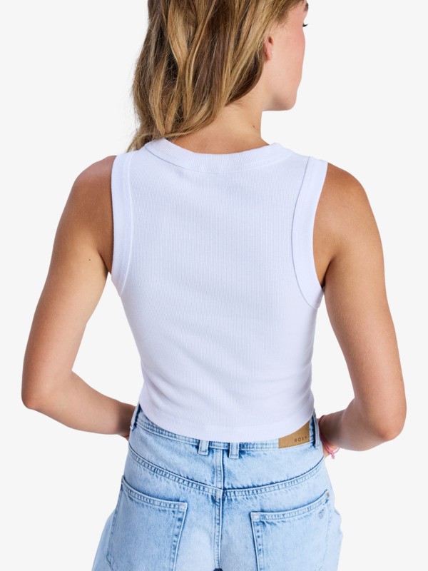 4 Iconic Days - Top smanicato a coste da Donna White ERJKT04356 Roxy