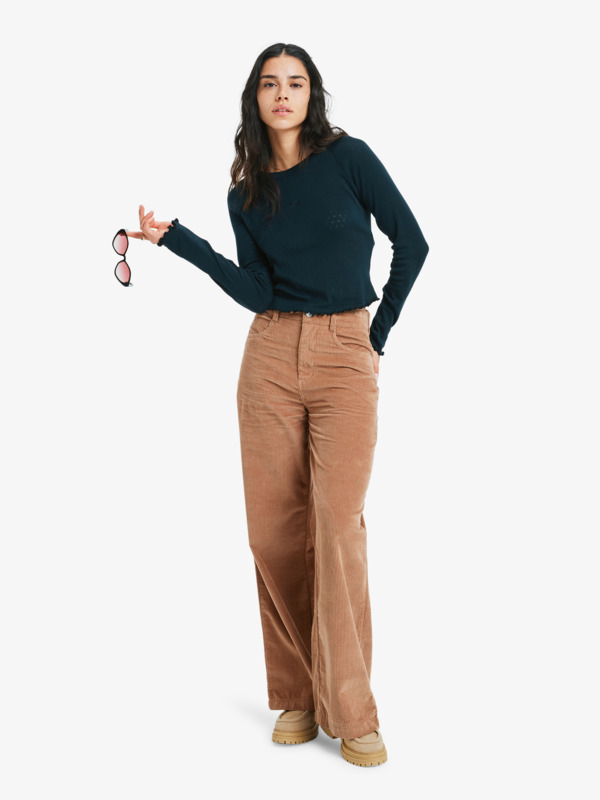 4 Time Off Pointelle - Long Sleeve Top for Women Black ERJKT04358 Roxy