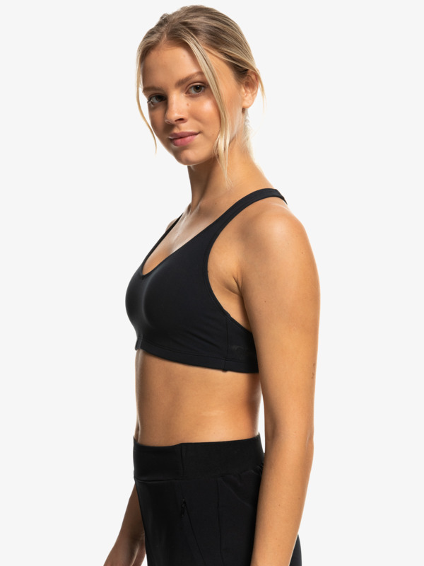 1 Heart Into It - Reggiseno sportivo da Donna Black ERJKT04359 Roxy