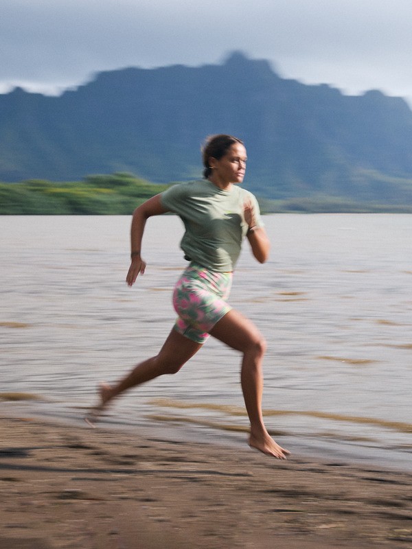 1 Everyday Flow - Technisch Shirt met korte mouwen voor Dames Green ERJKT04367 Roxy