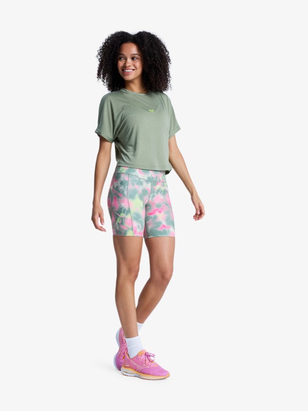 3 Everyday Flow - Short Sleeve Technical T-Shirt for Women Green ERJKT04367 Roxy